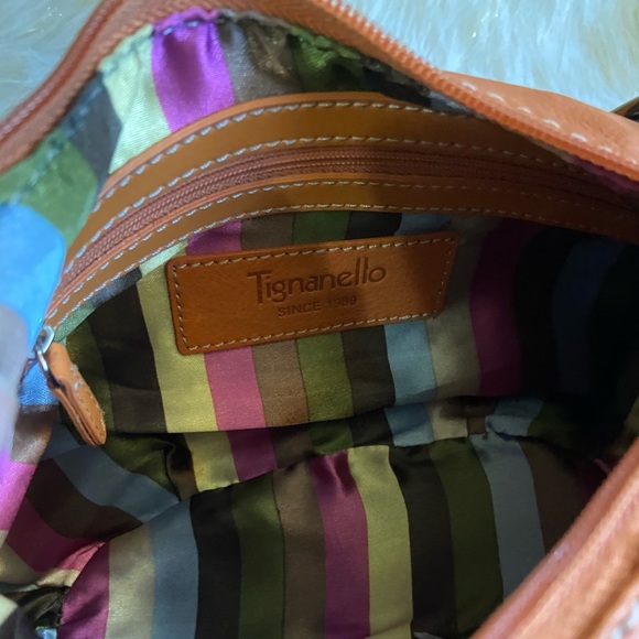 Tignanello Orange shoulder Purse - Picture 4 of 6